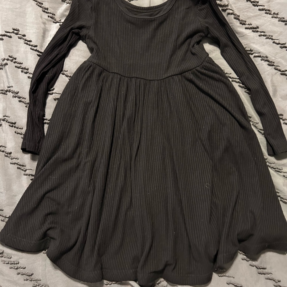 Little Sleepies Black Ribbed Long Sleeve Top
